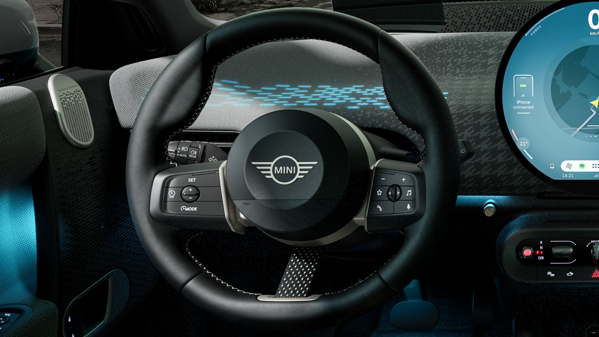 MINI totalmente eléctrico - interior - volante